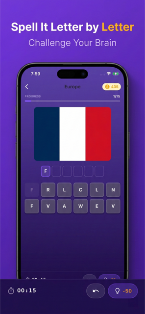 FlagWhiz - Letter puzzle mode