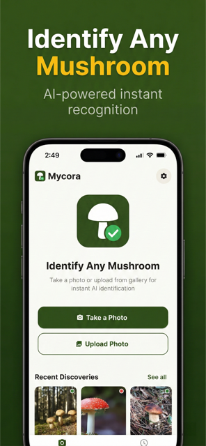 Mycora - AI mushroom identifier on iPhone