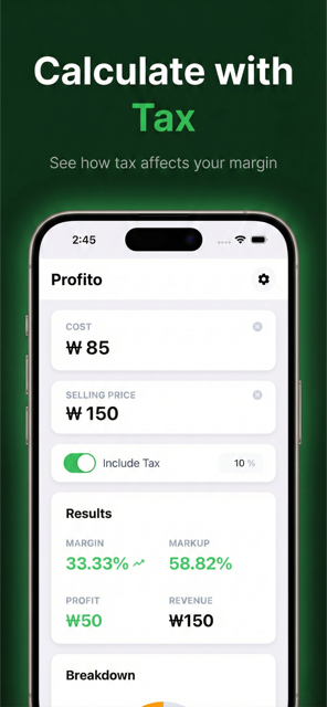 Profito - Tax calculation mode