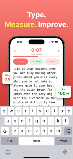 TypeBlitz - Live typing session with real-time stats